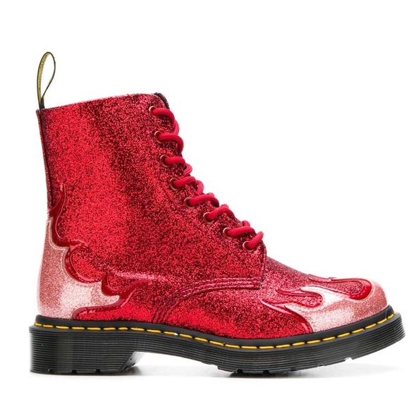 Dr. Martens Shoes Dr Martens Pascal Flame Red Glitter Poshmark